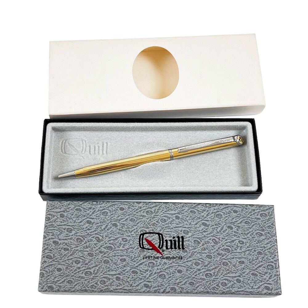 Vintage Quill Gold Logo Twist Pen "USAA Mentor Program" Advertisment MINT